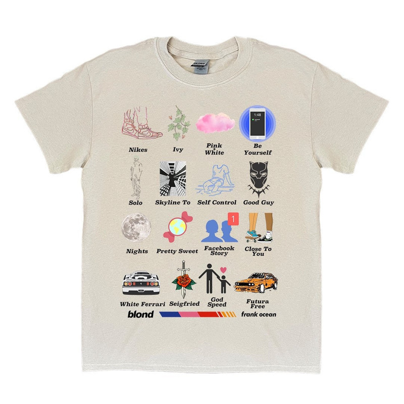 Frank Ocean BLOND Album Short Sleeve T Shirt Blond t shirt Gift Vintage look music gift blonded - 2.jpg