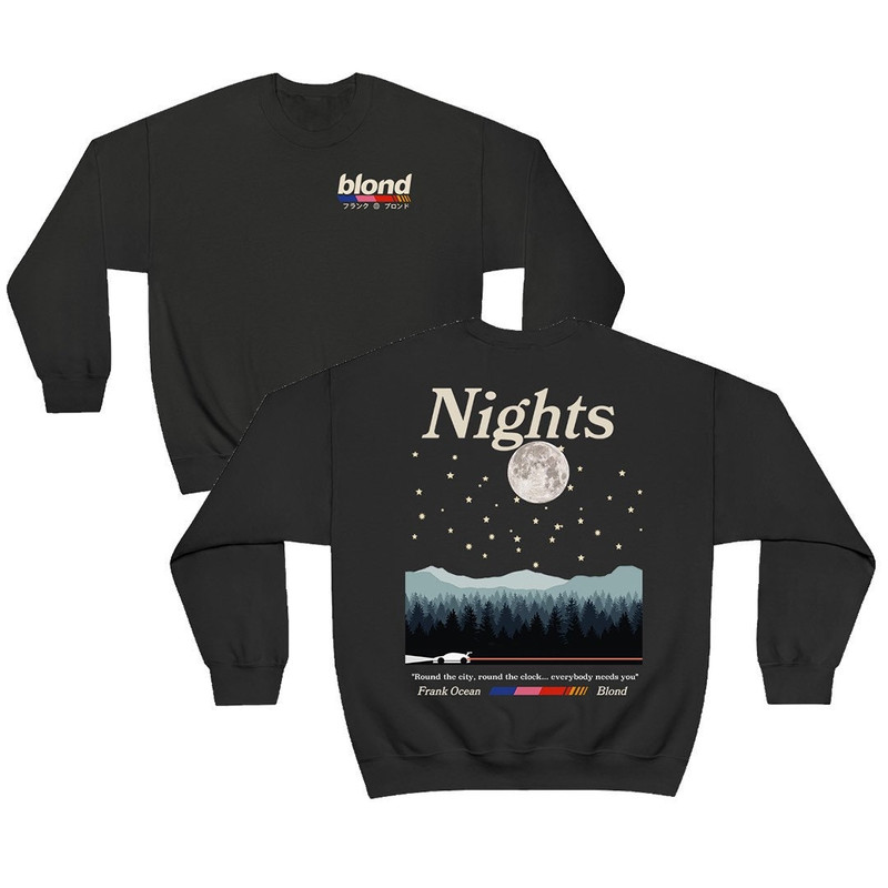 Frank Ocean BLOND NIGHTS Sweatshirt front & back design blond album blonded music gift cool gift ideas - 1.jpg