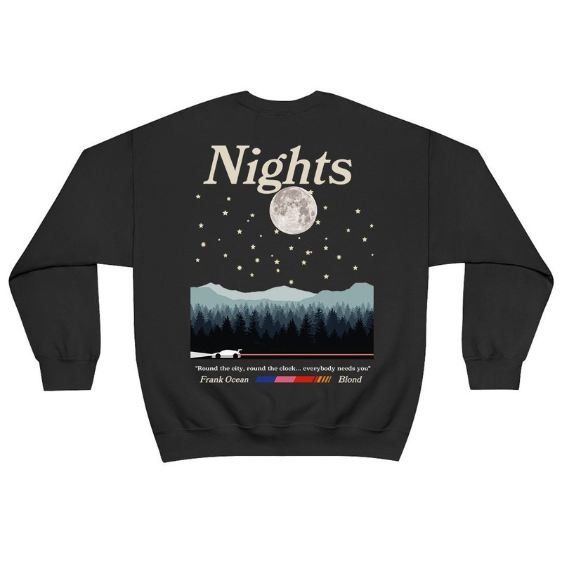 Frank Ocean BLOND NIGHTS Sweatshirt front & back design blond album blonded music gift cool gift ideas - 2.jpg