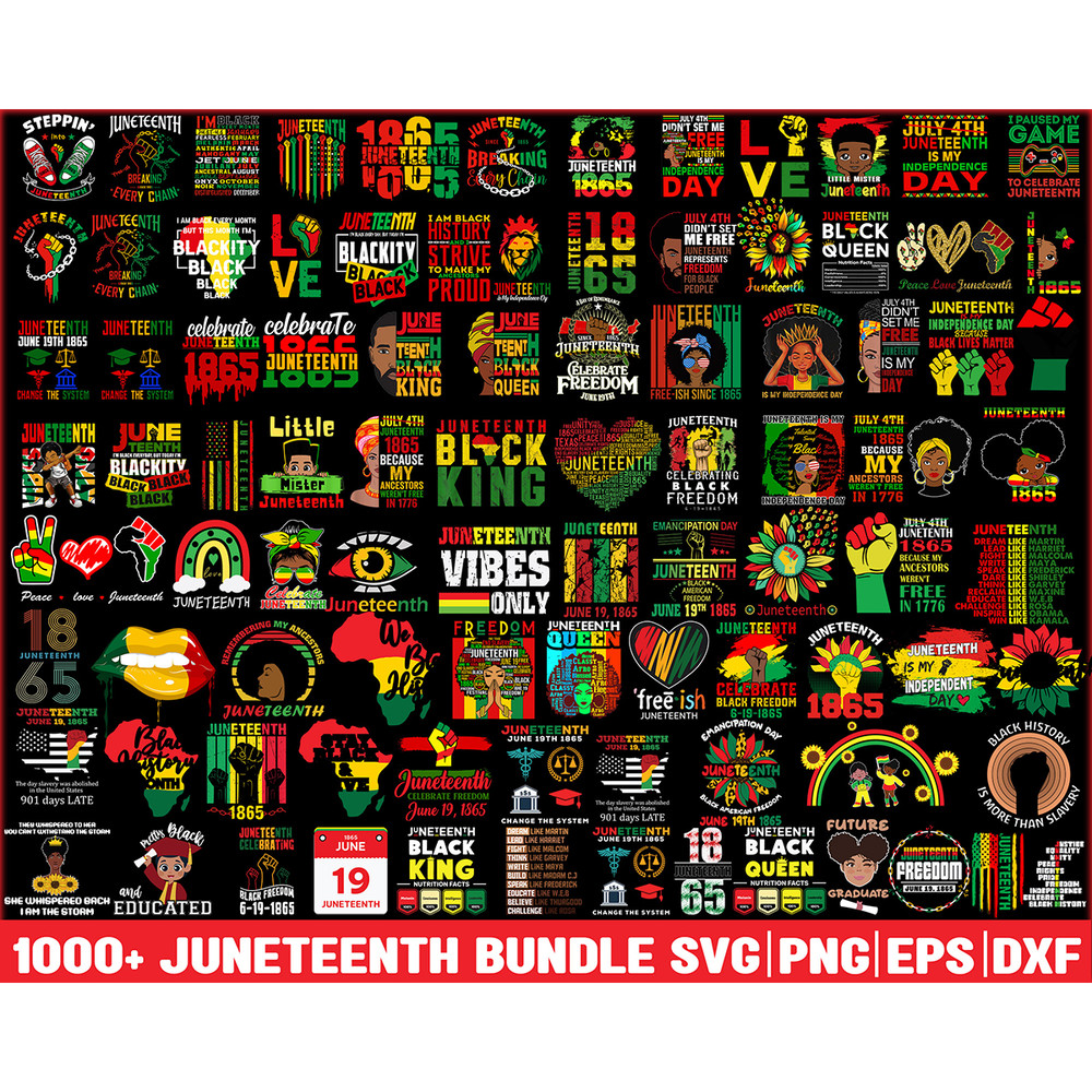 1000 Juneteenth bundle black history svg 1865 Vibes Afro Black Girl Melanin woman Live Matter African American svg files cricut.jpg