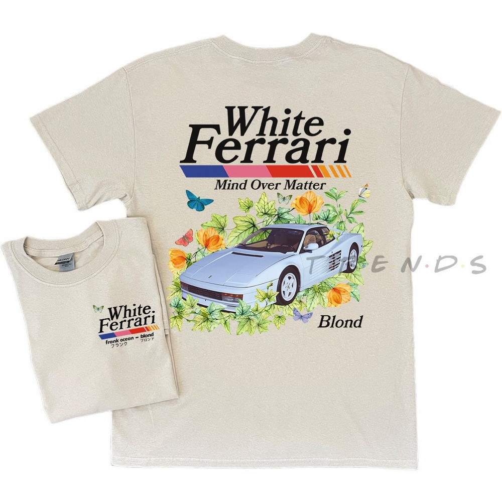 Frank Ocean BLOND WHITE FERRAR! Plants Short Sleeve Shirt blond album music gift vintage style tee Blonded Trends Original Design - 5.jpg