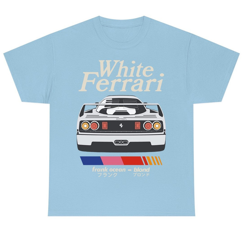 Frank Ocean BLOND WHITE FERRAR! Short Sleeve Shirt Front blond album music gift vintage style tee Blonded Trends Original Design - 6.jpg