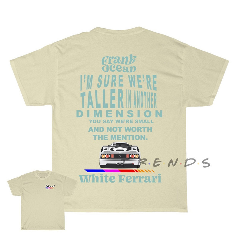 Frank Ocean BLOND WHITE FERRAR! Short Sleeve T Shirt Blond t shirt Gift Vintage look Trends Original Design - 4.jpg