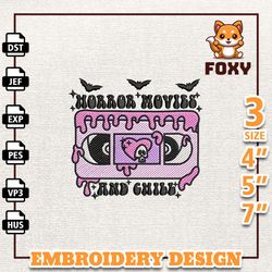 halloween embroidery design, horror movie and chill embroidery design, scary halloween embroidery machine design, insta