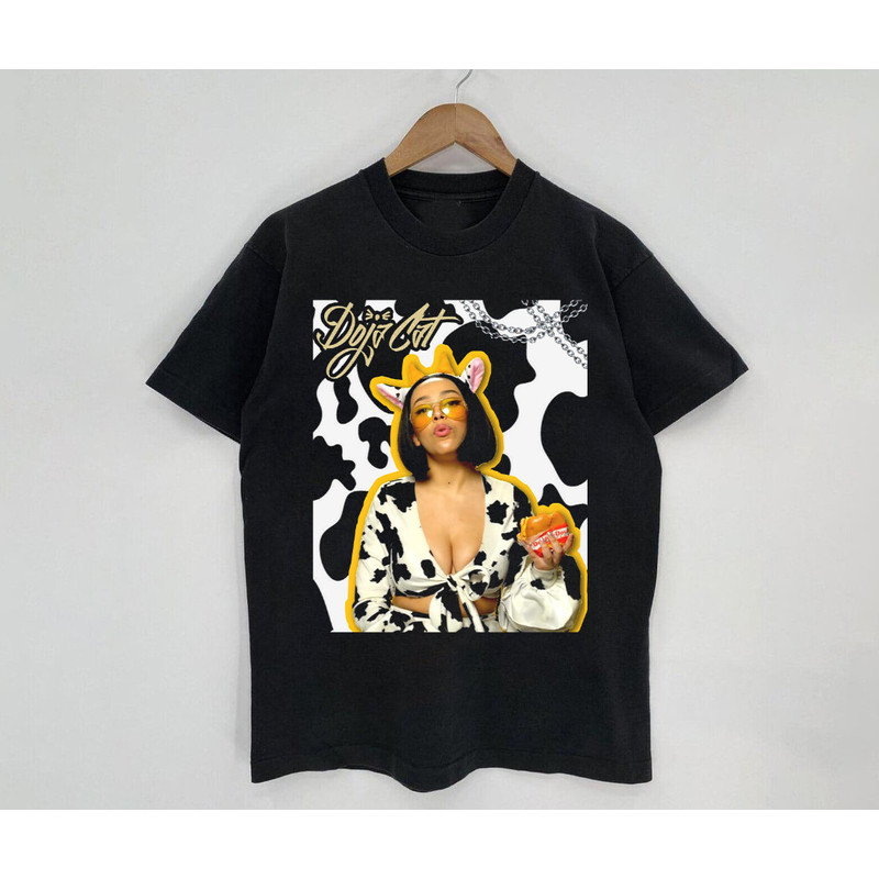 Doja Mooo Vintage Shirt, DojaCat Cute T-Shirt, Doja Unisex Black Shirt, Music Rapper Shirt, Vintage 90s Inspired, Retro Bootleg Style - 1.jpg