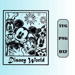 MickeyMouse and Friends SVG PNG Dxf ClassicMickey Sketched Family Vacation Shirts Cut File Design MickeyMinnie Friends S