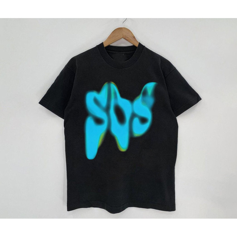 SZA SOS Text Shirt, Sza Album New Bootleg 90s Black T-Shirt, Music RnB Singer Rapper Shirt, Gift For Fans, Vintage Style Shirt - 1.jpg