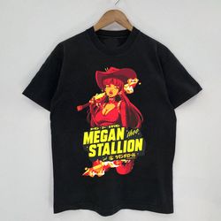 vintage megan stallion shirt, megan anime cool black t-shirt, megan shirt, music rnb hiphop rapper shirt, gift for fan,