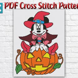 Minnie Mouse Cross Stitch Pattern / Disney Halloween Cross Stitch Pattern / Cartoon Mickey Mouse PDF Cross Stitch Chart