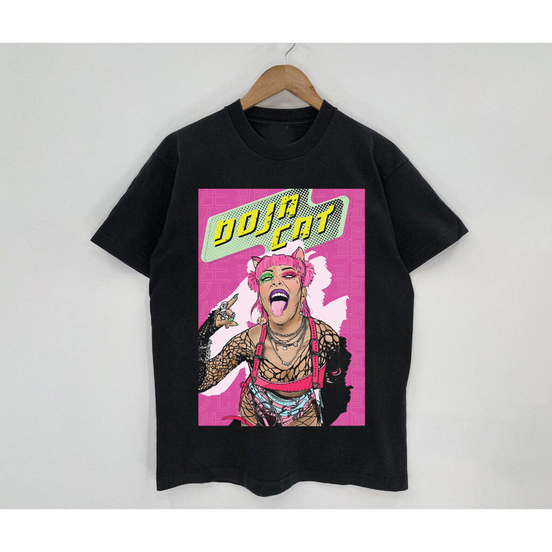 HOT Doja Pink Shirt, DojaCat T-Shirt, Doja Unisex Black Shirt, Music Rap Tee, Vintage 90s Inspired, Doja Show 2022, Retro Bootleg Style - 1.jpg