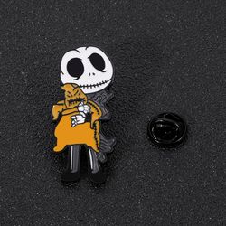 The Nightmare Before Christmas Movie Cute Style Jack Skellington Brooches Halloween Badges Jewelry Pins Accessories