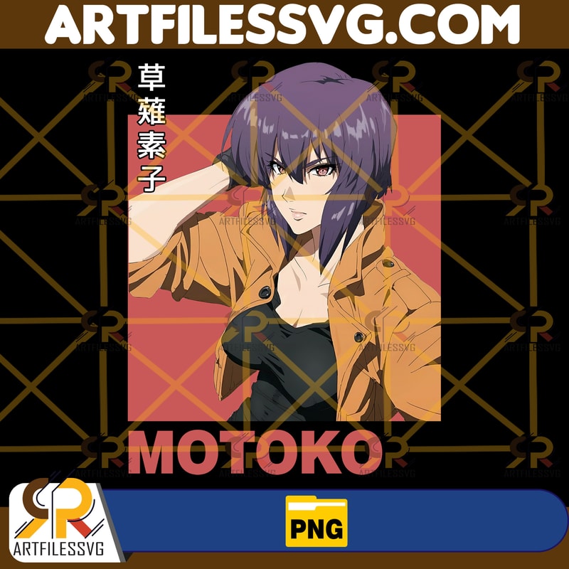 Motoko Kusanagi Anime Png, Japanese Png, Anime Silhouette Png Anime Character, Digital Download (10).jpg