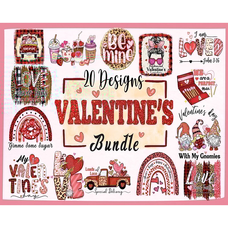 20 Designs Valentine's PNG Bundle, Valentine's Png, Groovy Valentines Png, Be My Valentine Png, Valentine's day Png, Valentine Quote, Clipart, High quality Inst