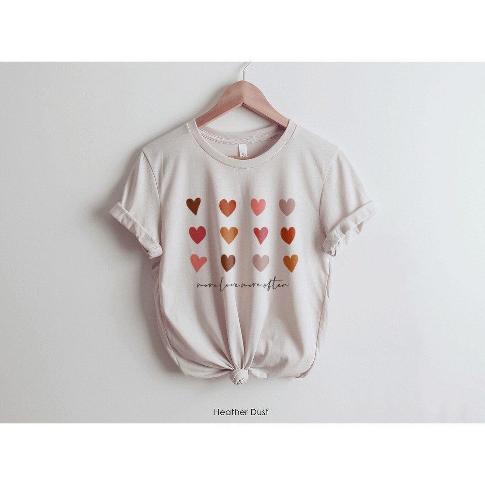 More Love More Often Heart Graphic Tee Shirt for Women Oversized T-Shirt Boho T-Shirt Love Each other, 70s, Gift, Modern Retro Style - 1.jpg