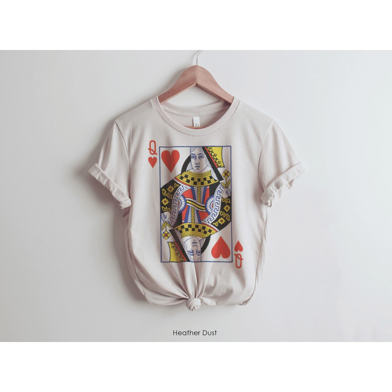 Queen of Hearts Graphic Tee Shirt for Women Oversized Style Women's T-Shirt Vintage Feminist Tee Playing Cards tshirt Gift (A) - 1.jpg
