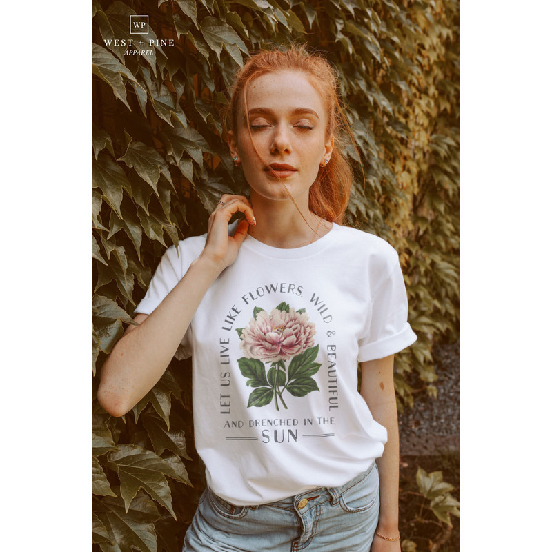 Flower Graphic tshirt Floral Graphic Tee Wildflower Quote Shirt for women Vintage Style Aesthetic Clothing Oversized style - 5.jpg
