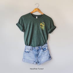 vintage wildflowers graphic tee shirt for women , wild flower bouquet , minimalist hiking outdoor camping botanical , ov