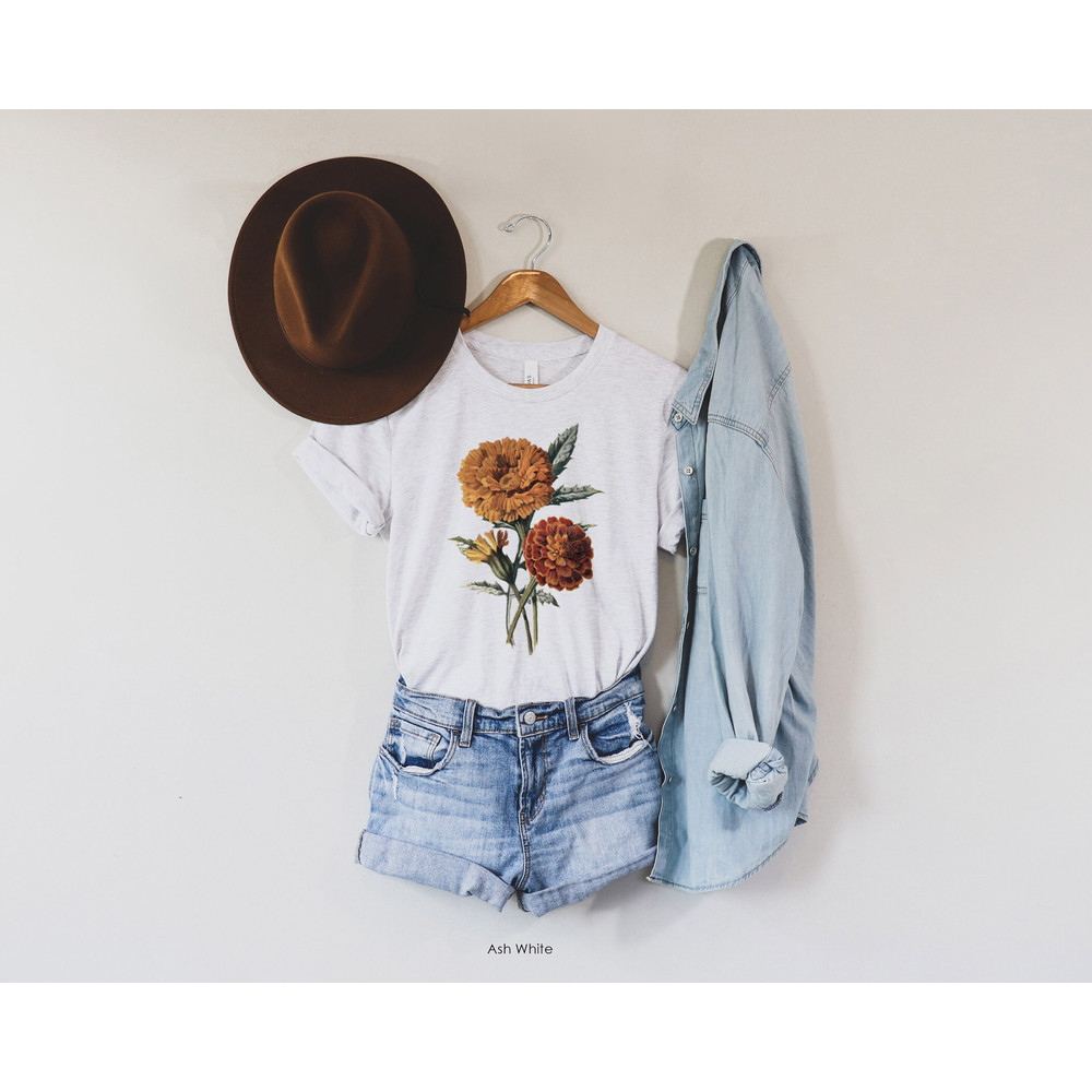 Wildflower Vintage Graphic Tee Orange Marigolds Oversized T-Shirt Boho Shirt Flower Lover Shirt T-Shirt Shirt for Women Gift - 3.jpg