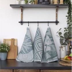 Linen towels for the kitchen 19'7x27'6  Set of three parts European linen jacquard weaving