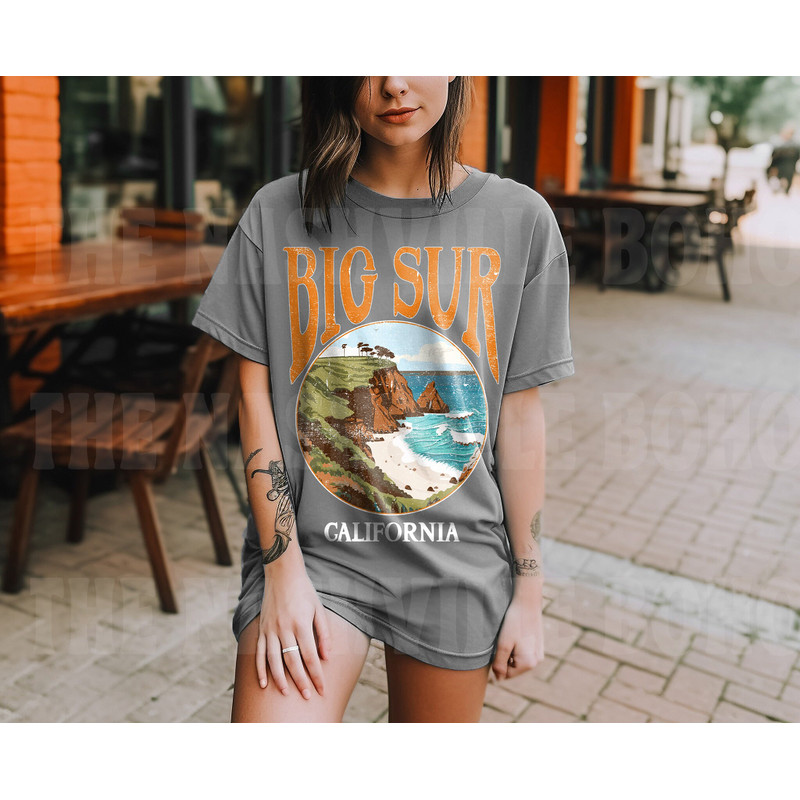 Big Sur Tee, Comfort Colors Tee, California Graphic Tee, Vintage Inspired Cotton T-shirt, Unisex Tee, Comfort Colors Tee, Retro Tee - 3.jpg