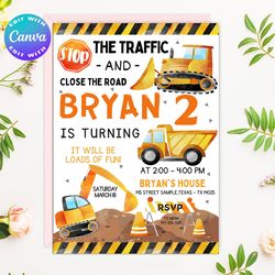 constructions invitation, constructions party, constructions birthday, constructions theme, constructions card,dumptruc