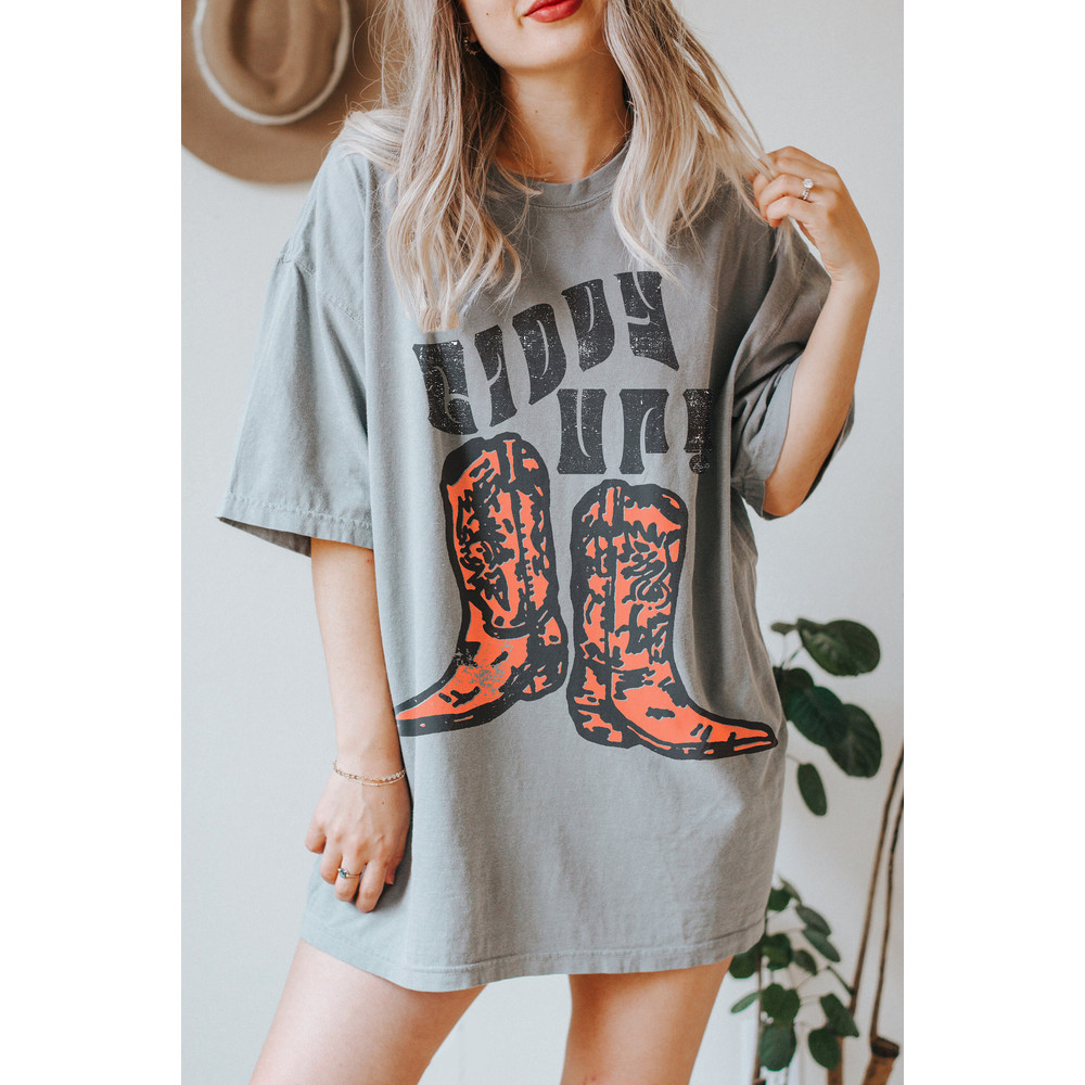 Giddy Up Tee Comfort Colors Tee, Howdy Cowboy Tee, Cowboy Tee, Cowgirl Boho Tee, Vintage Inspired , Unisex Tee, Oversized Tee - 2.jpg