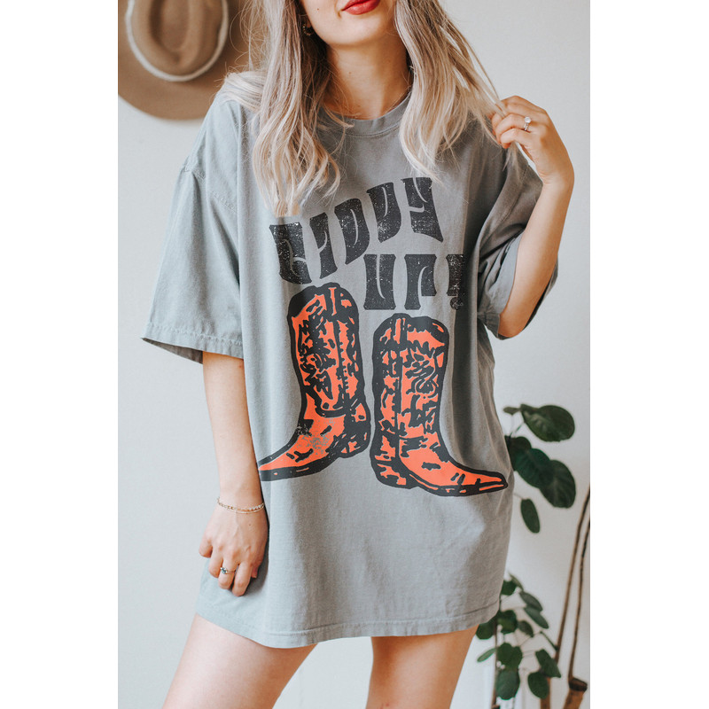 Giddy Up Tee Comfort Colors Tee, Howdy Cowboy Tee, Cowboy Tee, Cowgirl Boho Tee, Vintage Inspired , Unisex Tee, Oversized Tee - 2.jpg