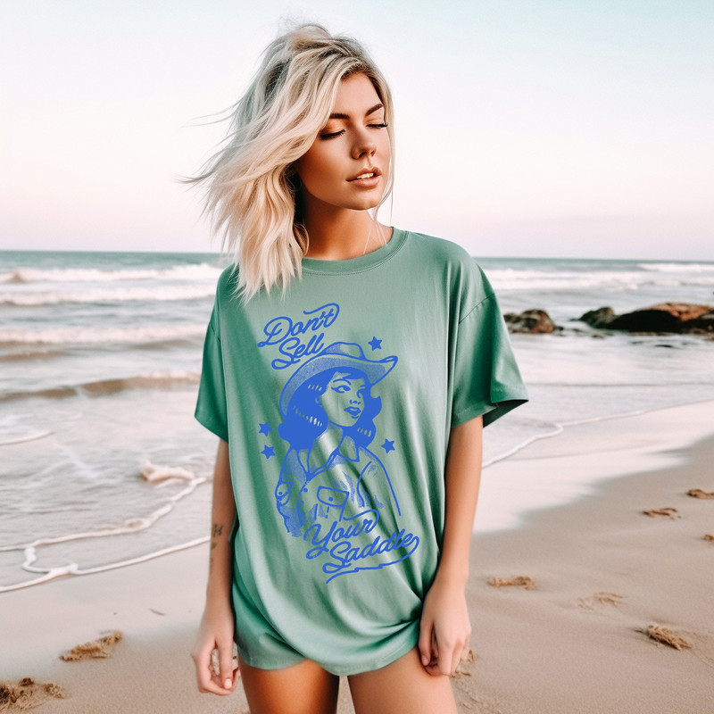 Don't Sell Your Saddle Tee, Comfort Colors Tee, Cute Cowgirl Tee, Boho Tee, Vintage Inspired Cotton T-shirt, Unisex Tee, Funny Cowgirl Tee - 5.jpg