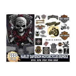 200 harley davidson motorcycles bundle svg, harley logo svg