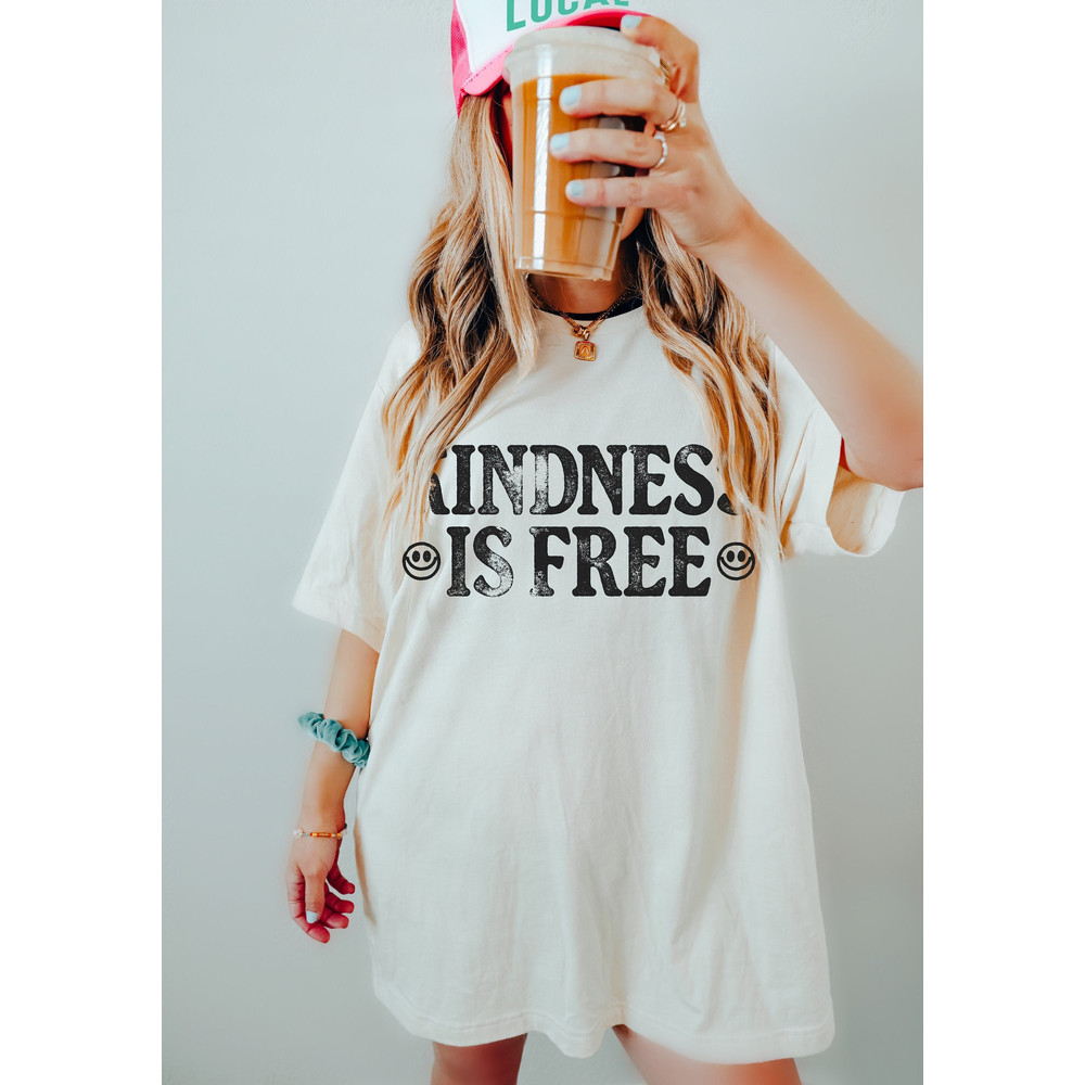 Kindness is Free Tee, Free to be Kind Tee, Comfort Colors Tee, Kindness is Free T-shirt, Vintage Inspired unisex Tee, Comfort Colors T-shirt - 2.jpg