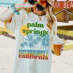 palm springs tee, comfort colors tee, beach tee, california t-shirt, vintage inspired, retro tee, eighties tee, size up