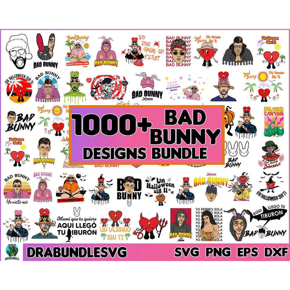 1000 Bad Bunny svg, El Conejo Malo svg, Bundle Layered SVG Bad Bunny Bundle, Cartoon Bunny svg Instant Download.jpg