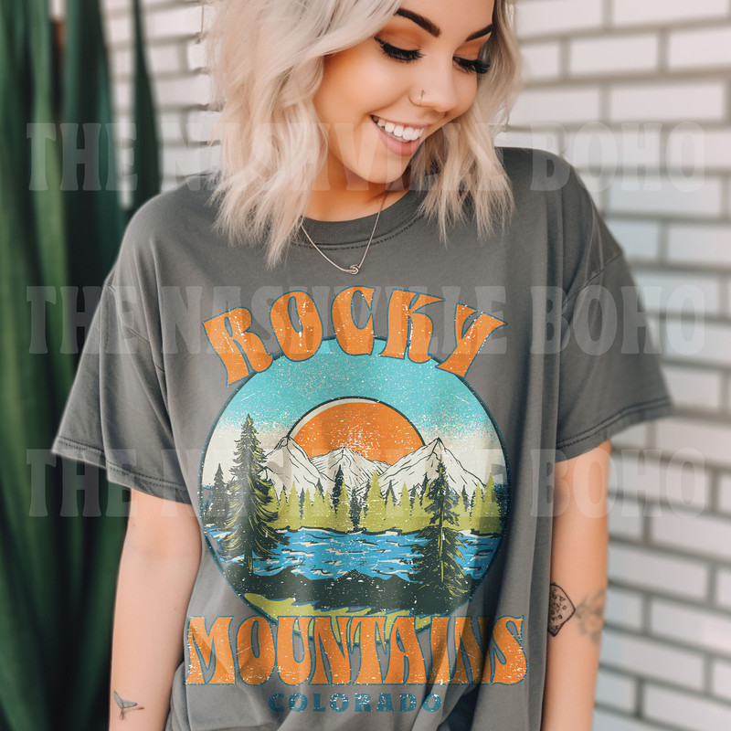 Rocky Mountains Tee, Colorado Tee, Colorado Graphic Tee, Comfort Colors, Vintage Inspired Cotton T-shirt, Unisex Tee, Comfort Colors Tee - 2.jpg