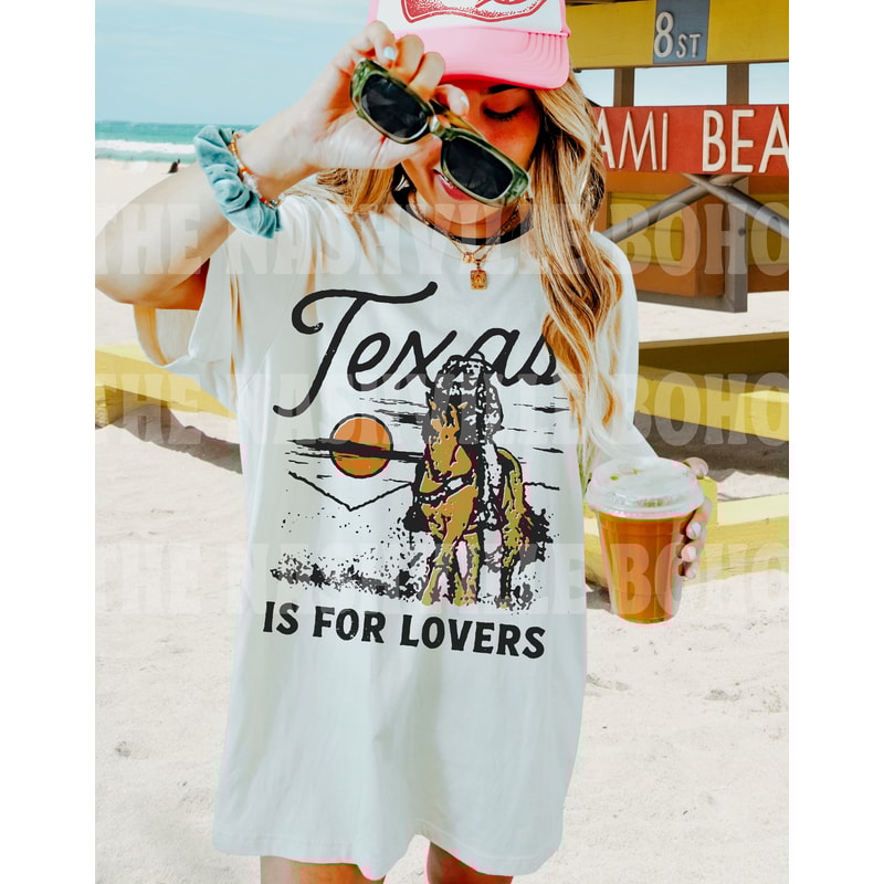 Texas is for Lovers Tee, Comfort Colors Tee, Texas T-shirt, Texas Vintage Inspired T-shirt, Desert Tee, Unisex Tee, Oversized Tee - 2.jpg