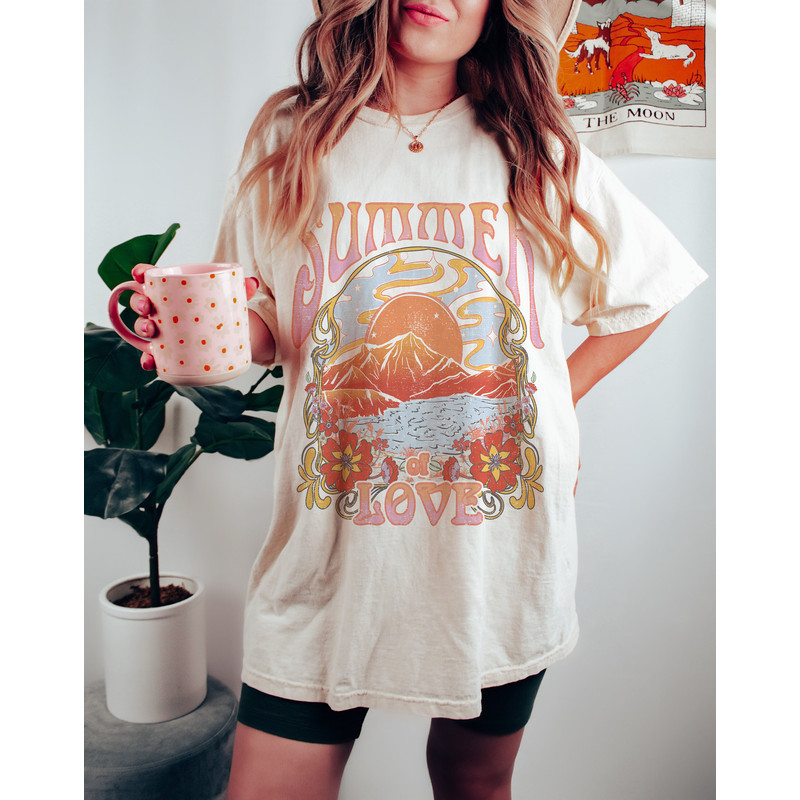 Summer Of Love Tee, Comfort Colors Tee, Beach Tee, Summer T-shirt, Vintage Inspired, Retro Tee, Eighties Tee, Size up for Oversized Tee - 3.jpg