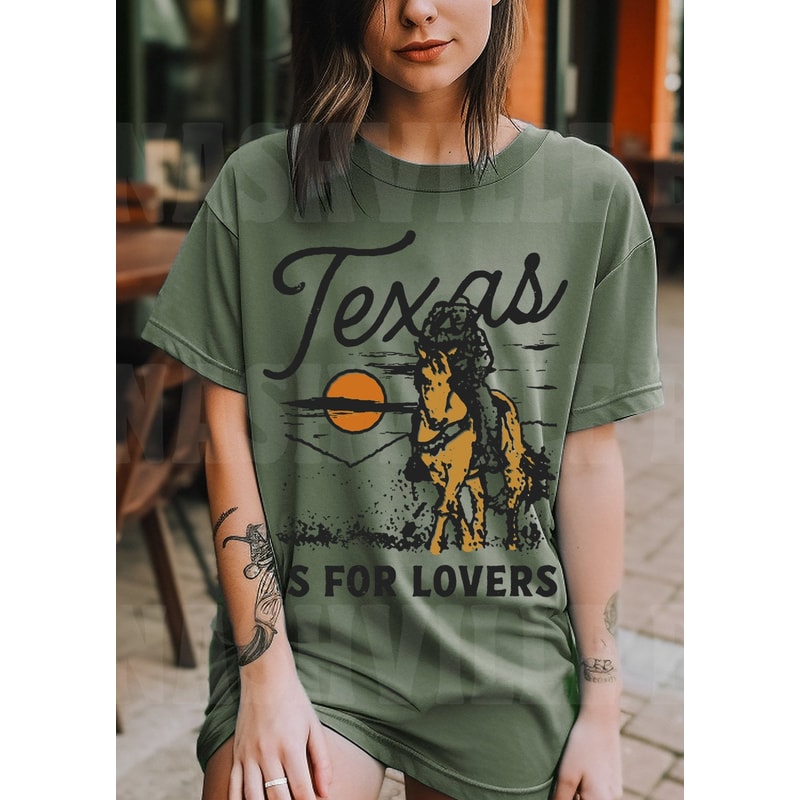 Texas is for Lovers Tee, Comfort Colors Tee, Texas T-shirt, Texas Vintage Inspired T-shirt, Desert Tee, Unisex Tee, Oversized Tee - 4.jpg