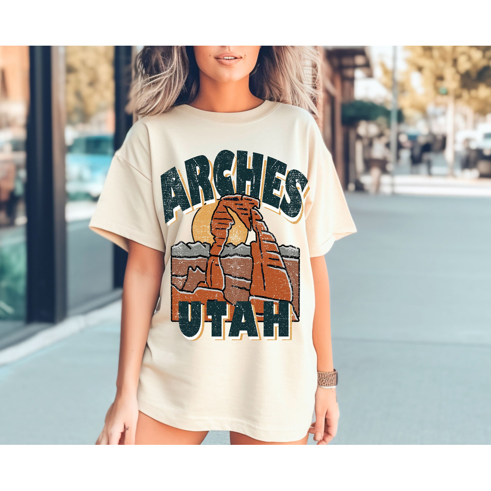 Utah Tee, Arches National Park Tee, Utah Graphic Tee, Boho Tee, Vintage Inspired Cotton T-shirt, Unisex Tee, Comfort Colors Tee - 2.jpg