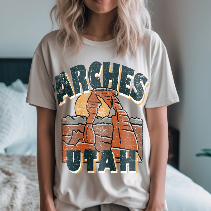 Utah Tee, Arches National Park Tee, Utah Graphic Tee, Boho Tee, Vintage Inspired Cotton T-shirt, Unisex Tee, Comfort Colors Tee - 3.jpg