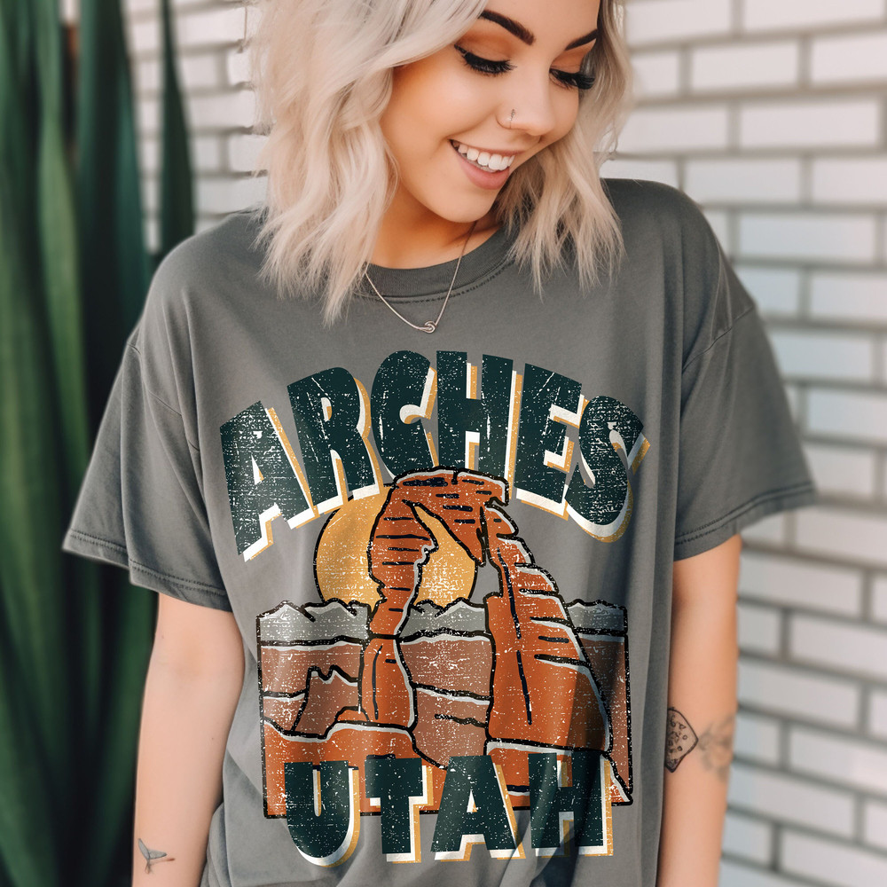 Utah Tee, Arches National Park Tee, Utah Graphic Tee, Boho Tee, Vintage Inspired Cotton T-shirt, Unisex Tee, Comfort Colors Tee - 4.jpg