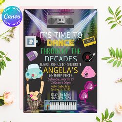 dance invitation, dance party, dance birthday, dance party invitation, dance birthday party, dance themes, dance card