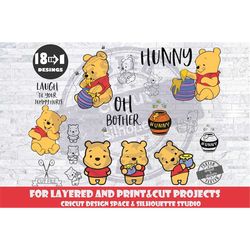 Baby Winnie The Pooh SVG Design Files For Cricut Silhouette Cut Files Layered And PrintAndCut Pooh Bundle SVG