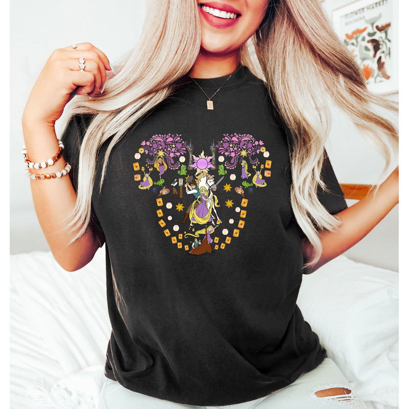 Tangled Shirt, Rapunzel Tower Shirt, Princess Castle Floral Shirt, Matching Family Vacation Tee, Aesthetic Family Vacation Tee, Magic World - 1.jpg