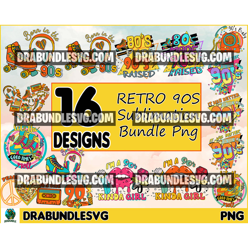 16 Retro 90s PNG Bundle, Retro Sublimation Bundle, Retro PNG for shirts , Trendy png bundle, Boho retro png, popular png, Sublimation Bundle.jpg