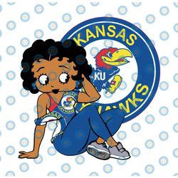 betty boop with kansas jayhawks png file, ncaa png, sublimation ready, png files for sublimation,printing dtg printing