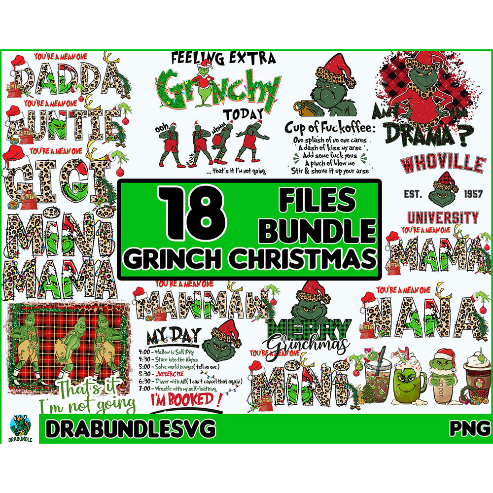 18 Christmas Bundle Png,Grinchmas Png,Grinch Png,Funny Christmas Png Sublimation,Is It Jolly Enough Png,Resting Teacher Face png High Quality PNG Instant downlo
