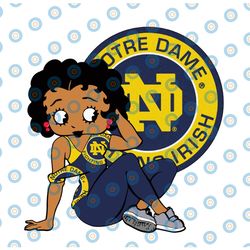 betty boop with notre dame irish png file, ncaa png, sublimation ready, png files for sublimation,printing dtg printing