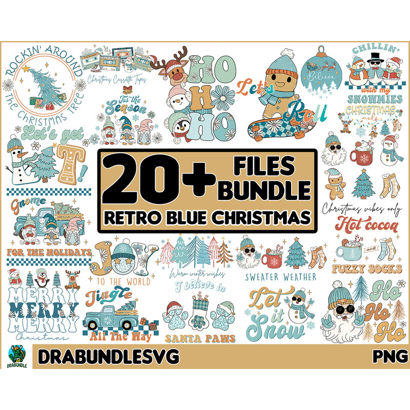 20 Christmas Png, Christmas Groovy Png, Blue Christmas Png, Christmas Icons Png, Png For Shirt, Png File For Sublimation, Snowman Png File Digital Instant Downl