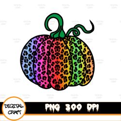 fall thanksgiving png, leopard pumpkin, bright and colorful, instant download, sublimation/screen print design