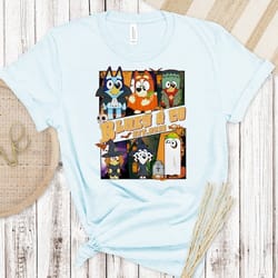 "bluey halloween t-shirt, trick or threat, bluey family halloween shirt, halloween shirt, gift for family, bluey family,