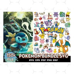 150 files pokemon bundle svg, pokemon svg, cartoon svg